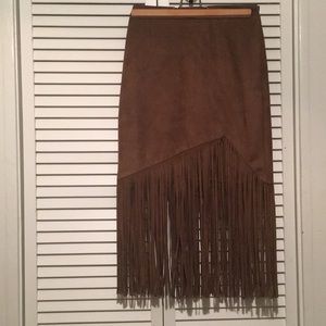Faux sueded leather skirt